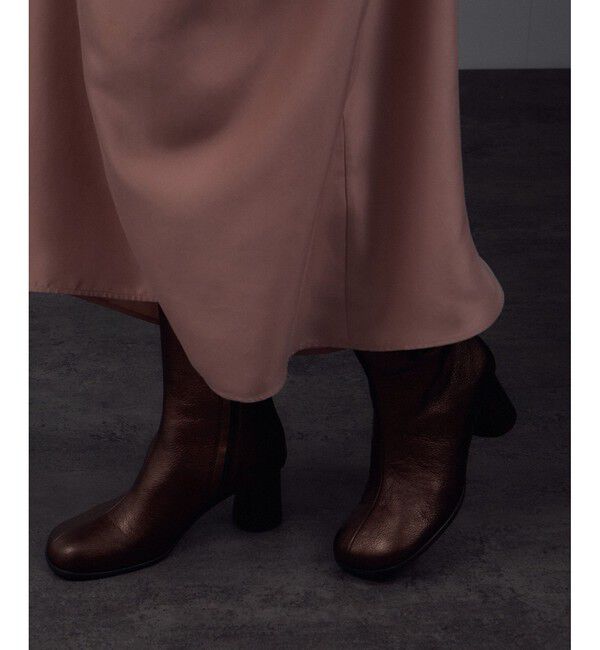 SALON adam et rope'「【WEB限定】レザースクエアトゥヒールショートブーツ」|ロングブーツ|