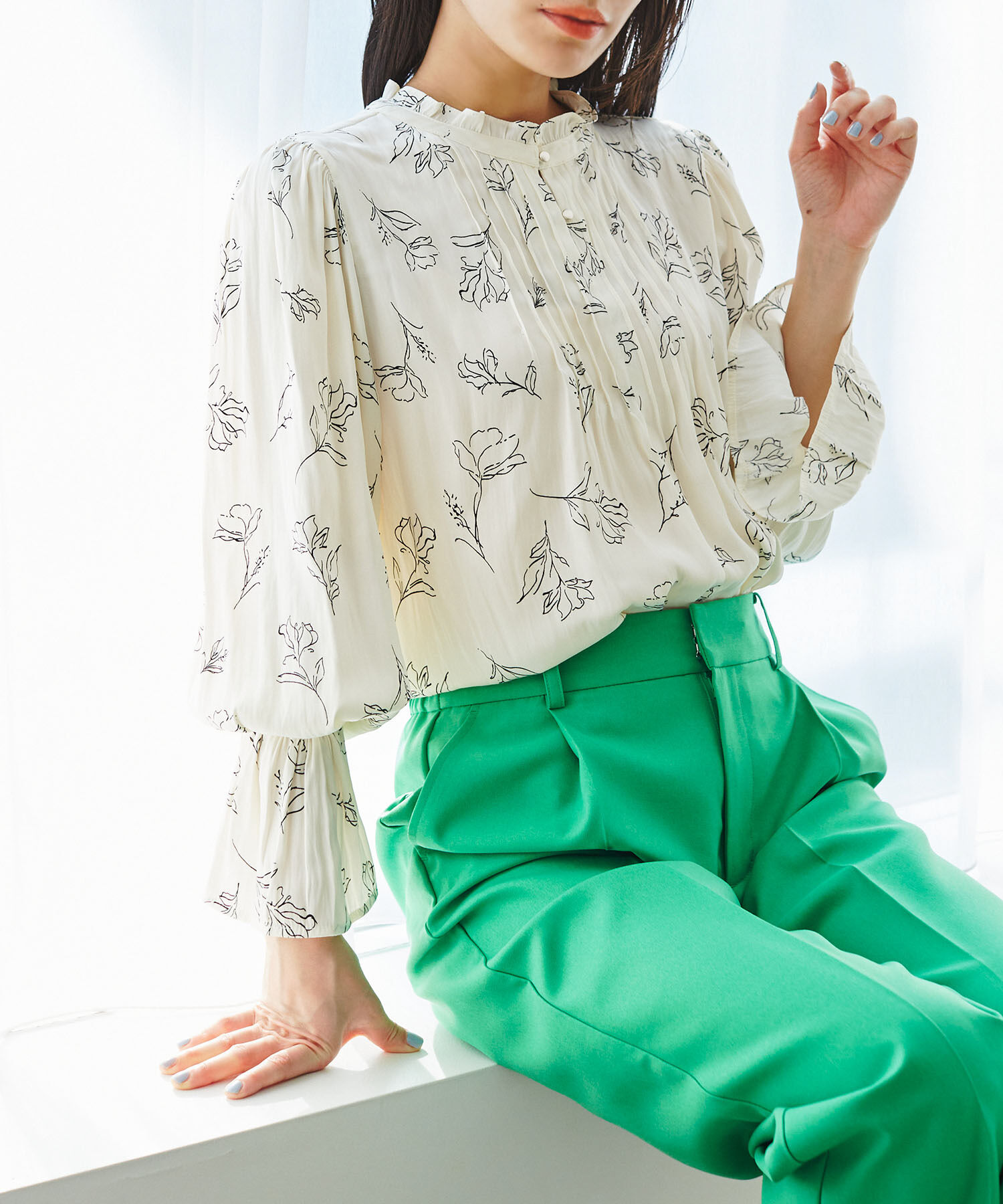 VIS「【前後2WAY】割繊ピンタックブラウス【洗える】」|シャツ・ブラウス|キナリ系(17)