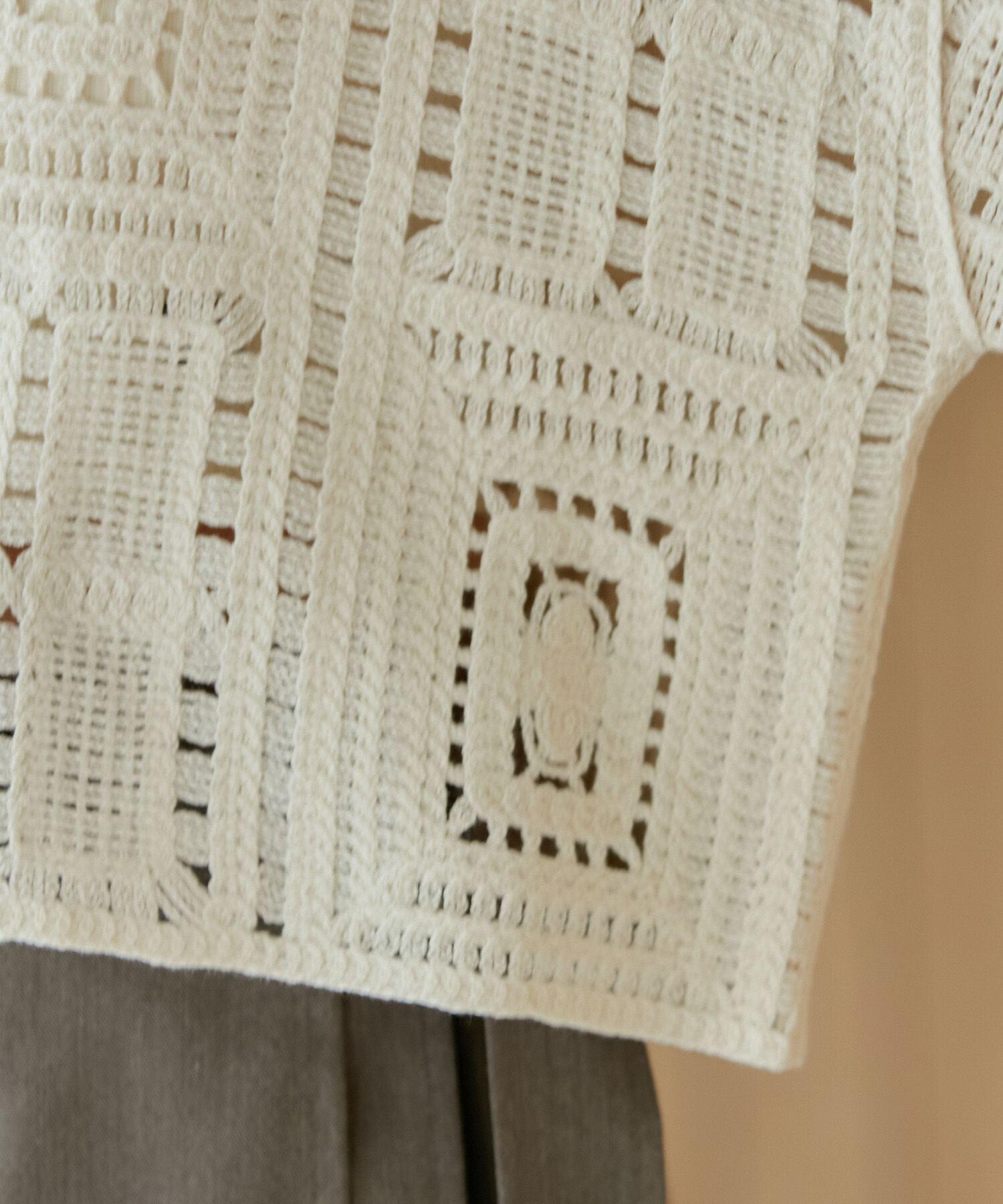 VIS「衿付きクロシェレースカーデガン」|カーディガン|