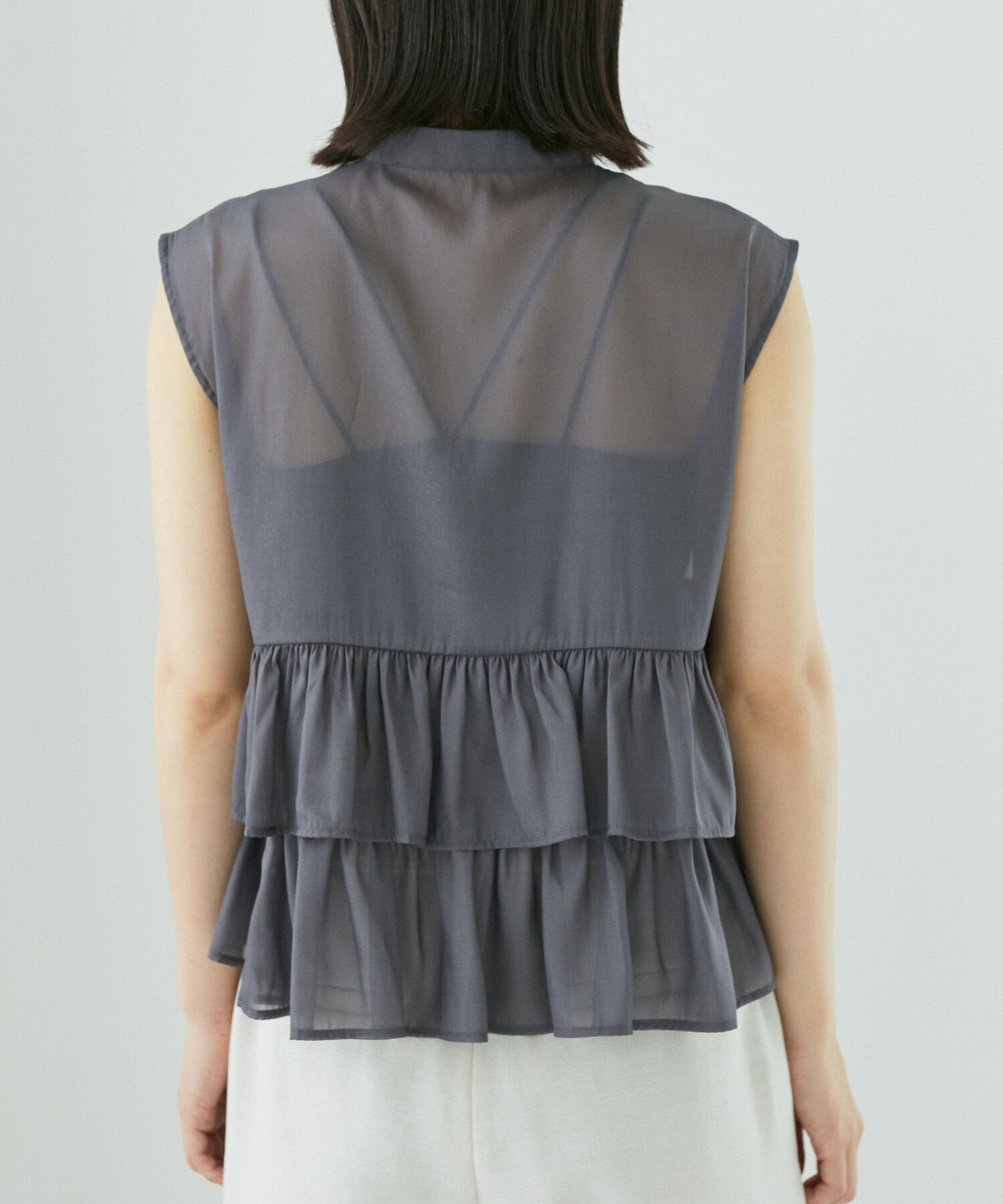 VIS「【洗える】シアーフリルブラウス」|シャツ・ブラウス|