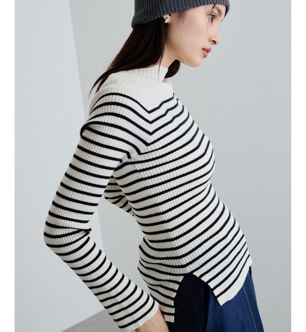 VIS「【新色追加】リブニットプチハイネックプルオーバー【低身長向けサイズ有】」|ニット・セーター|