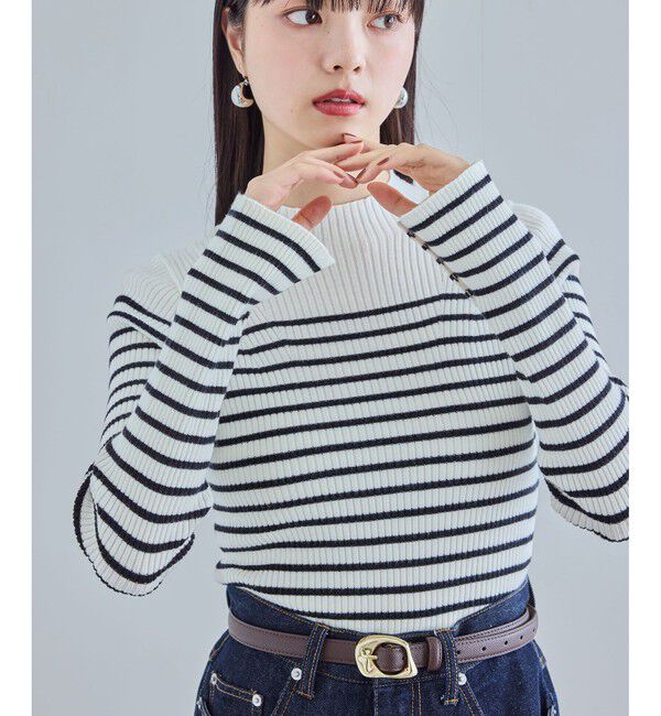 VIS「【新色追加】リブニットプチハイネックプルオーバー【低身長向けサイズ有】」|ニット・セーター|