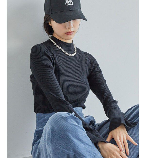 VIS「【新色追加】リブニットプチハイネックプルオーバー【低身長向けサイズ有】」|ニット・セーター|