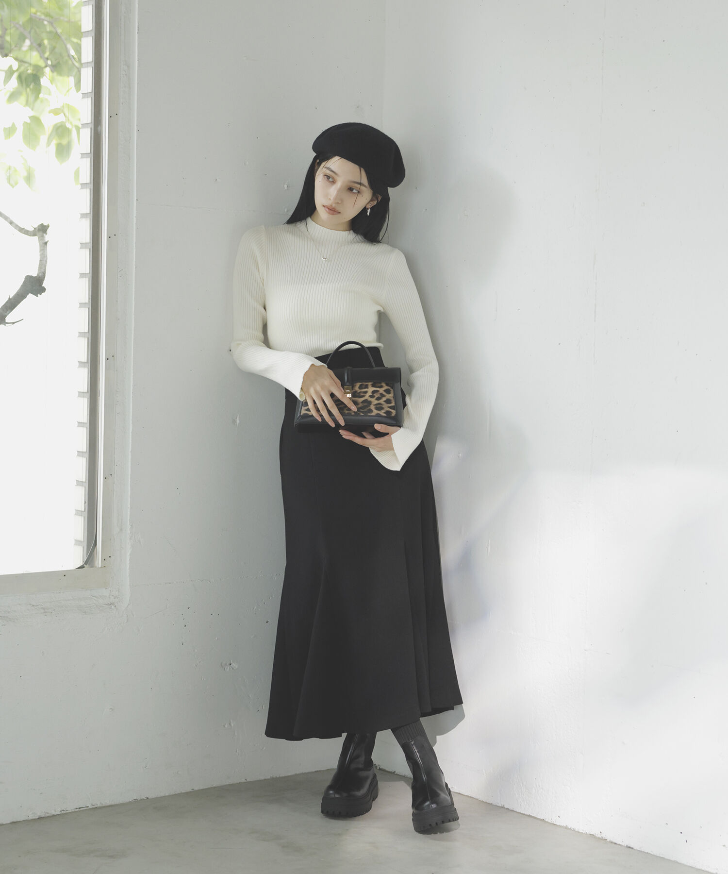 VIS「【新色追加】リブニットプチハイネックプルオーバー【低身長向けサイズ有】」|ニット・セーター|