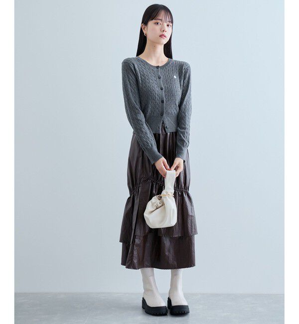 VIS「【新色追加】【POLO BCS】VIS別注ミニケーブルコンパクトニットカーディガン」|カーディガン|