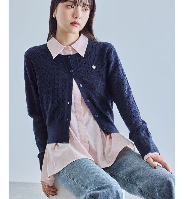 VIS「【新色追加】【POLO BCS】VIS別注ミニケーブルコンパクトニットカーディガン」|カーディガン|コンメイン