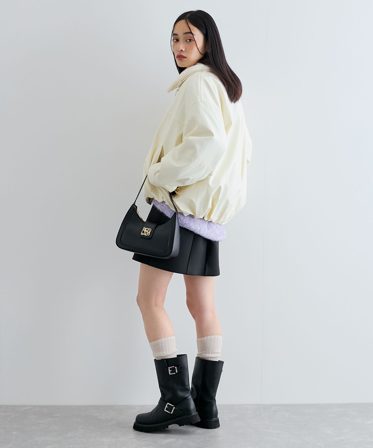 VIS「【エコファー取外し可能】合皮中綿ブルゾン」|ブルゾン・スタジャン|