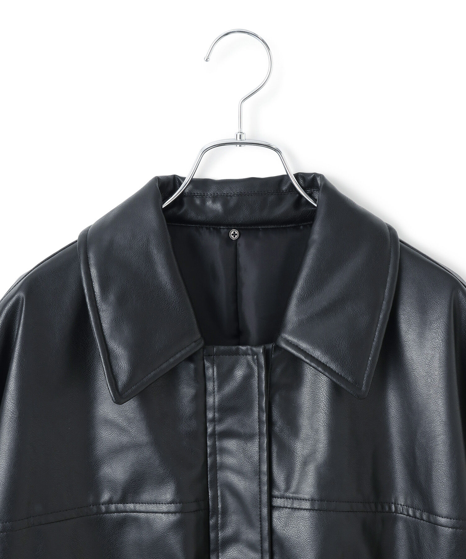 VIS「【エコファー取外し可能】合皮中綿ブルゾン」|ブルゾン・スタジャン|