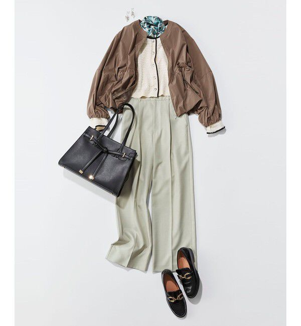 VIS「【美easy】コンフォートストレートワイドパンツ/イージーケア・UVケア・セットアップ対応」|スラックス|