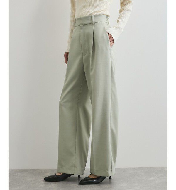 VIS「【美easy】コンフォートストレートワイドパンツ/イージーケア・UVケア・セットアップ対応」|スラックス|