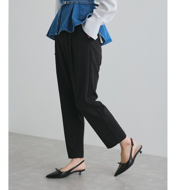 VIS「【洗える/防シワ】ツイルワンタックテーパードパンツ」|チノ|