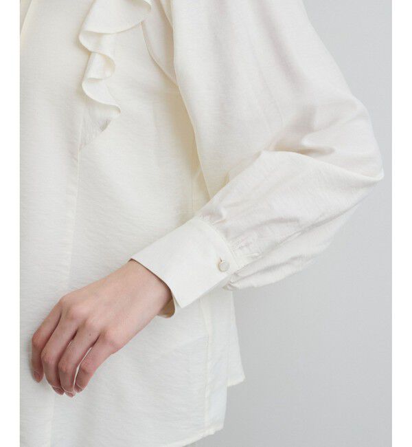 VIS「【洗える】フロントピンタックフリルブラウス」|シャツ・ブラウス|