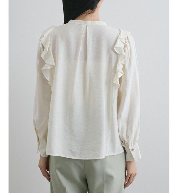 VIS「【洗える】フロントピンタックフリルブラウス」|シャツ・ブラウス|