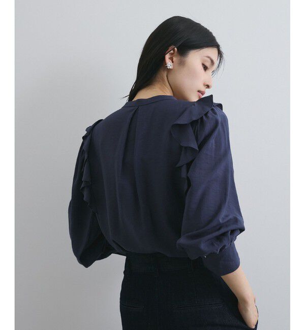 VIS「【洗える】フロントピンタックフリルブラウス」|シャツ・ブラウス|