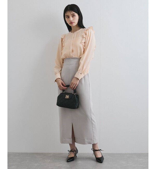 VIS「【洗える】フロントピンタックフリルブラウス」|シャツ・ブラウス|