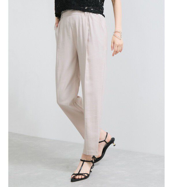 VIS「【接触冷感/洗える】 リラックステーパードパンツ」|チノ|ベージュ系(28)