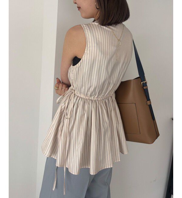 VIS「【WEB限定】ギャザーペプラムブラウス」|シャツ・ブラウス|