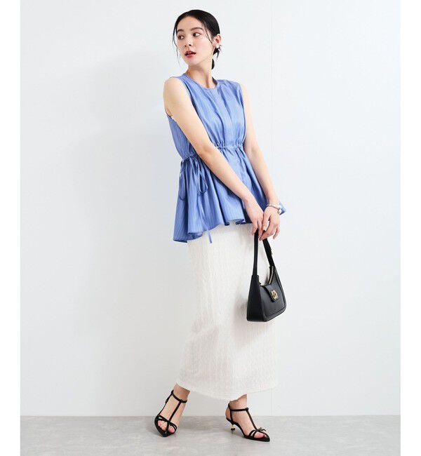 VIS「【WEB限定】ギャザーペプラムブラウス」|シャツ・ブラウス|