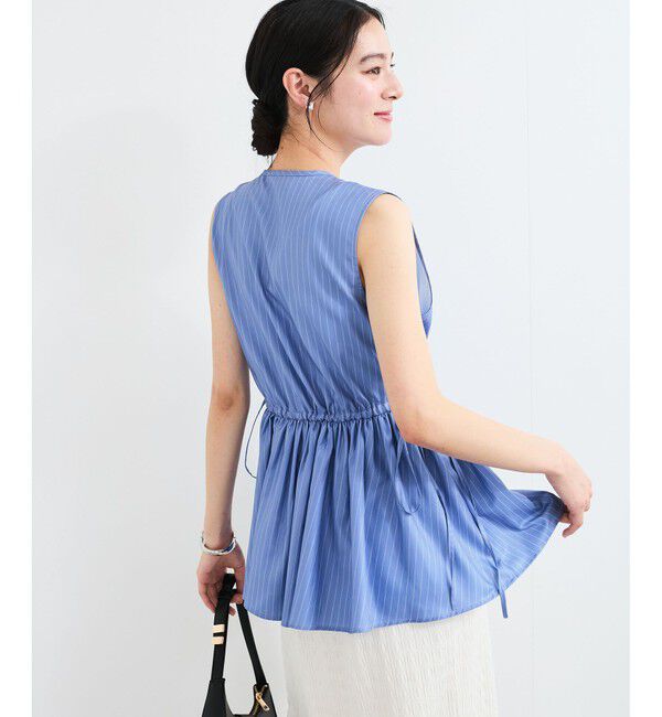 VIS「【WEB限定】ギャザーペプラムブラウス」|シャツ・ブラウス|