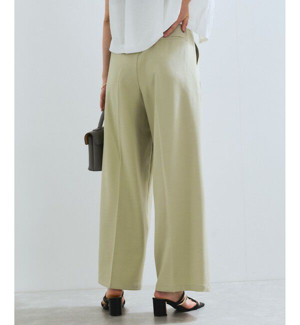 VIS「【新色追加】【防シワ/接触冷感】ベルトディテールタックワイドスラックスパンツ」|スラックス|