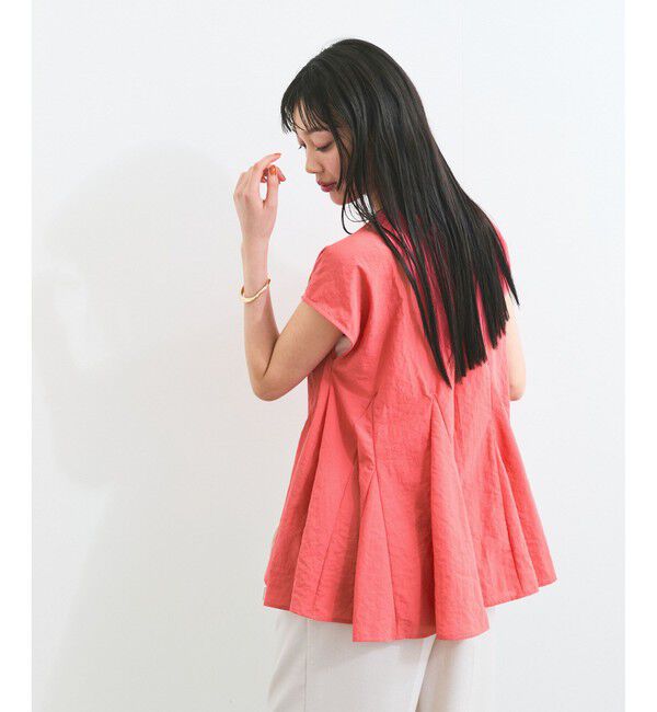 VIS「【防シワ/洗える】スキッパーフレアブラウス」|シャツ・ブラウス|