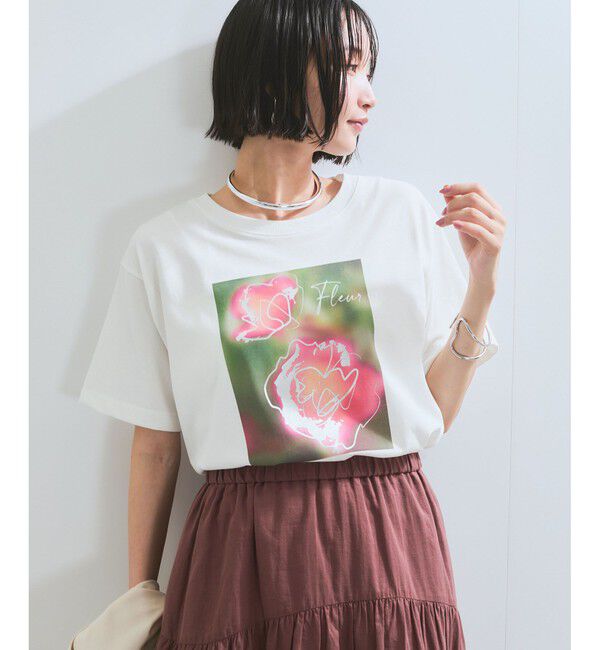 VIS「【接触冷感】箔グラフィックアートTシャツ」|Tシャツ・カットソー|ホワイト(10)