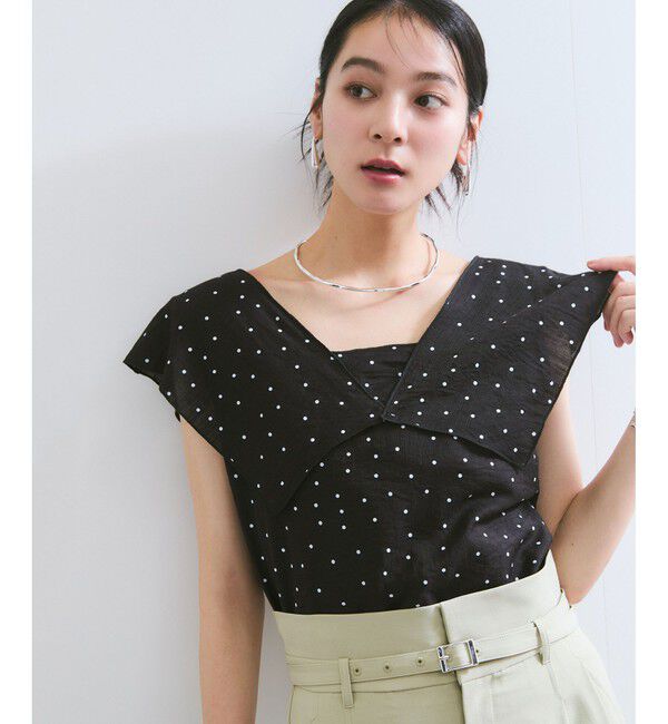 VIS「コンパクトビッグカラーブラウス」|シャツ・ブラウス|ブラック系(02)