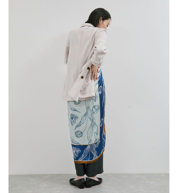 VIS「チューリップ柄スカーフ90&times;90cm」|バンダナ・スカーフ|