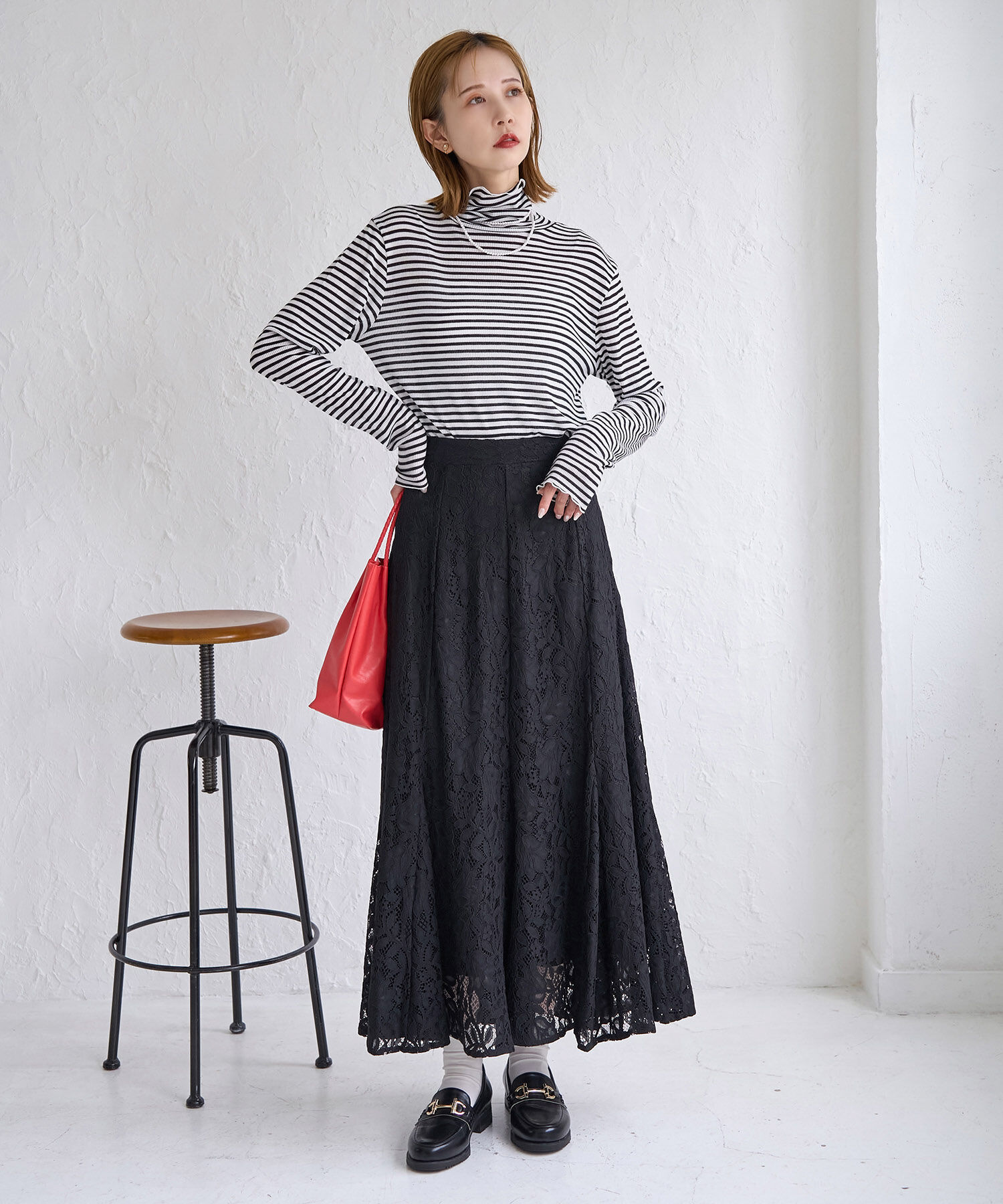 Rope&rsquo;Picnic「【WEB限定カラー: ライトグレー,イエロー】シアーカットタートル」|Tシャツ・カットソー|