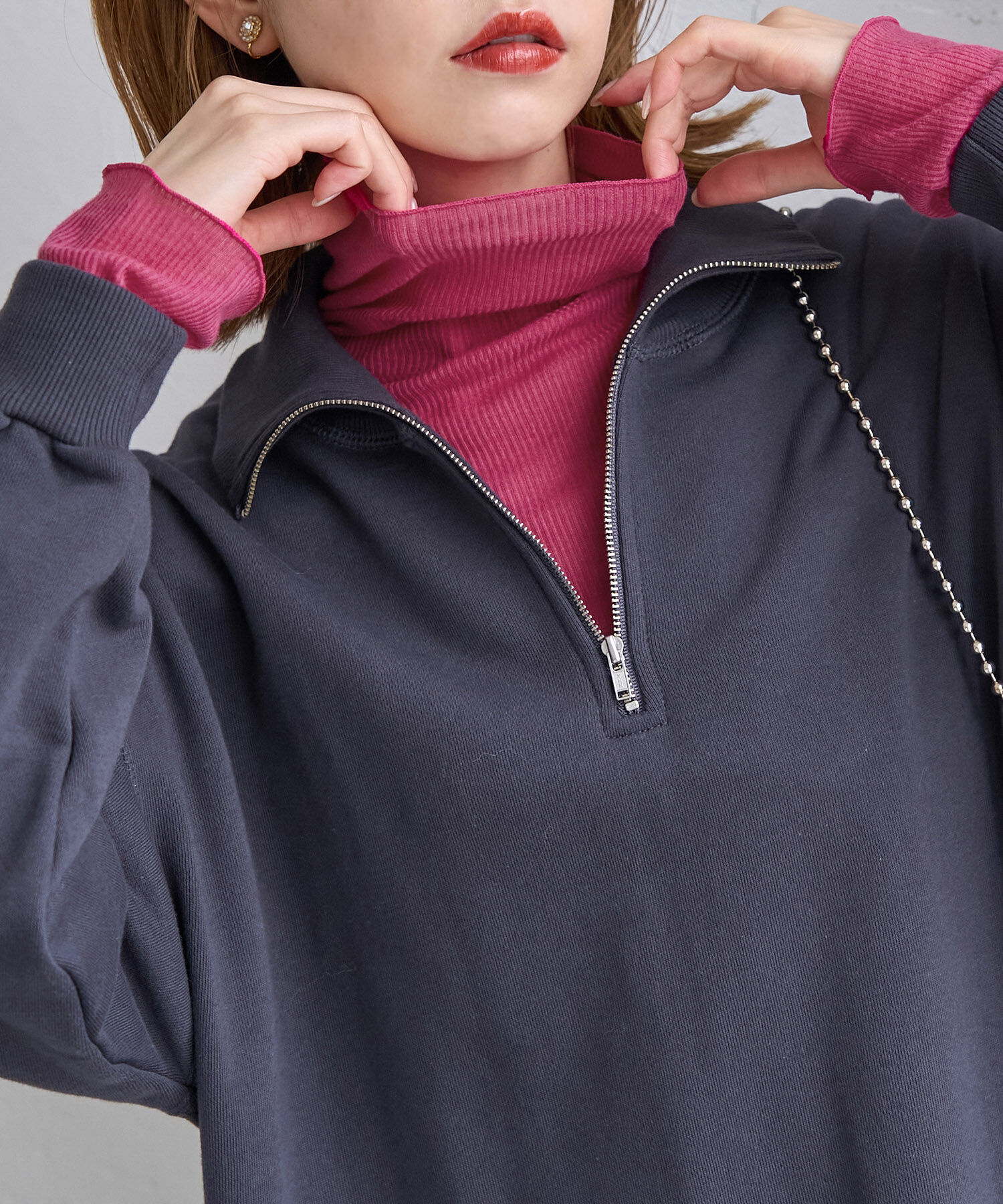 Rope&rsquo;Picnic「【WEB限定カラー: ライトグレー,イエロー】シアーカットタートル」|Tシャツ・カットソー|ローズピンク(64)