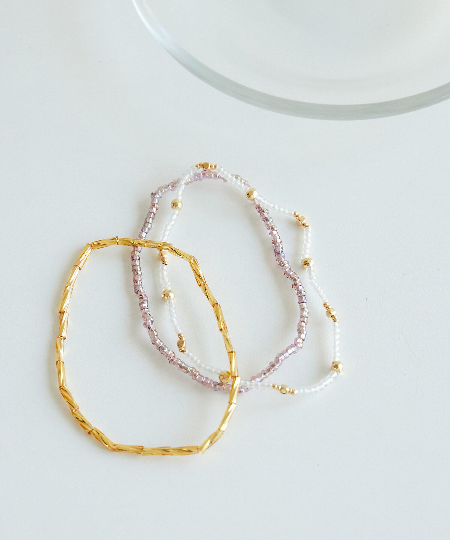 ROPE PICNIC PASSAGE「カラービーズ3本セットブレスレット」|ブレスレット・バングル|ピンク(63)