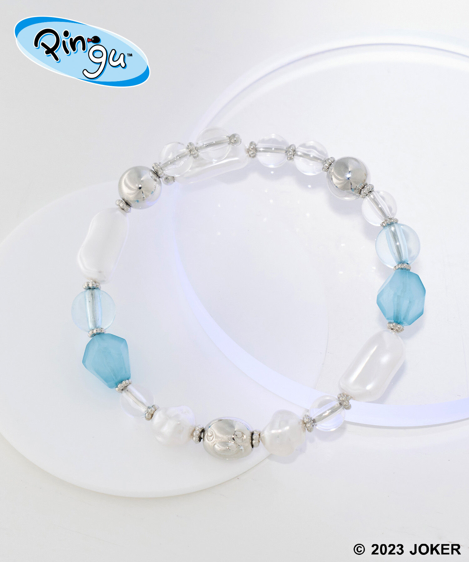 ROPE PICNIC PASSAGE「【Pingu &times; ROPE' PICNIC】ポーチ付きフェイスMIXブレスレット」|ブレスレット・バングル|シルバー(93)