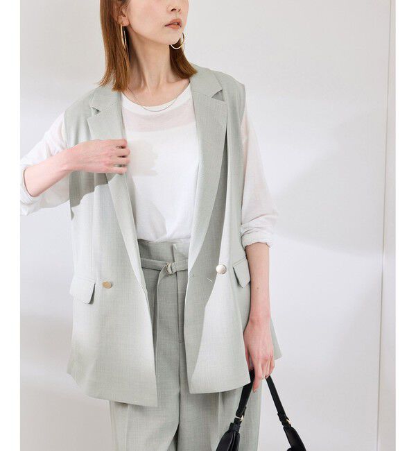 Rope&rsquo;Picnic「カナパ スリーブレスジレ/セットアップ対応・UV・抗菌防臭・接触冷感」|ベスト・ジレ|