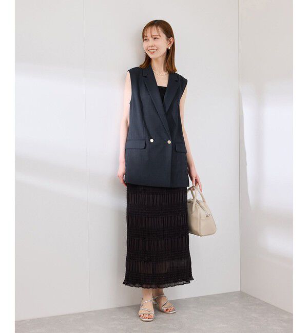 Rope&rsquo;Picnic「カナパ スリーブレスジレ/セットアップ対応・UV・抗菌防臭・接触冷感」|ベスト・ジレ|