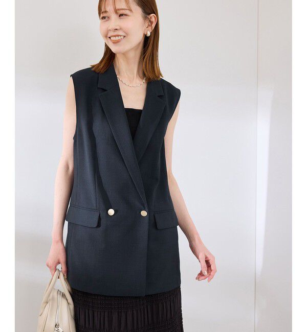 Rope&rsquo;Picnic「カナパ スリーブレスジレ/セットアップ対応・UV・抗菌防臭・接触冷感」|ベスト・ジレ|