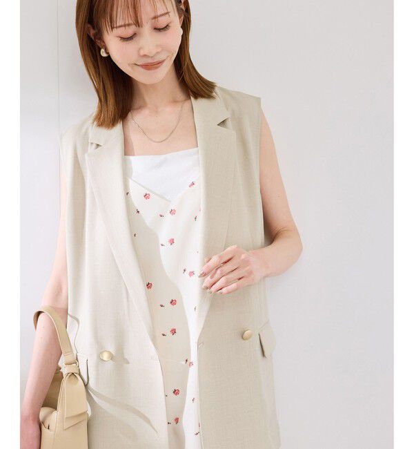 Rope&rsquo;Picnic「カナパ スリーブレスジレ/セットアップ対応・UV・抗菌防臭・接触冷感」|ベスト・ジレ|