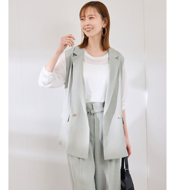 Rope&rsquo;Picnic「カナパ スリーブレスジレ/セットアップ対応・UV・抗菌防臭・接触冷感」|ベスト・ジレ|