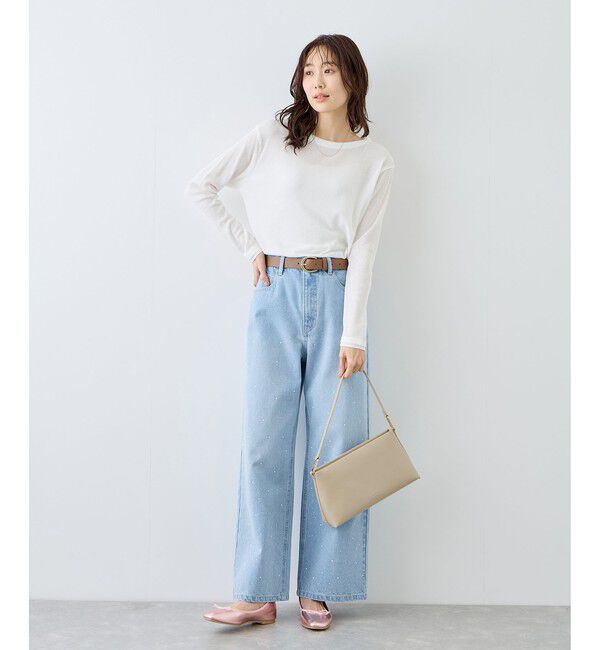 Rope&rsquo;Picnic「パールキラキラビジューデニム」|デニム|