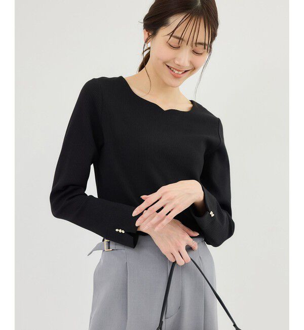 Rope&rsquo;Picnic「ハートネックリブジャケットインナー」|Tシャツ・カットソー|