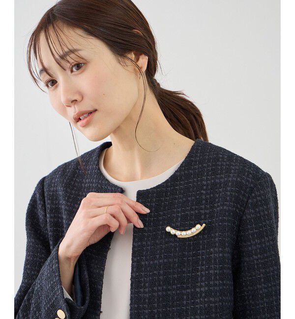 ROPE PICNIC PASSAGE「パールカーブラインブローチ」|ブローチ・コサージュ|