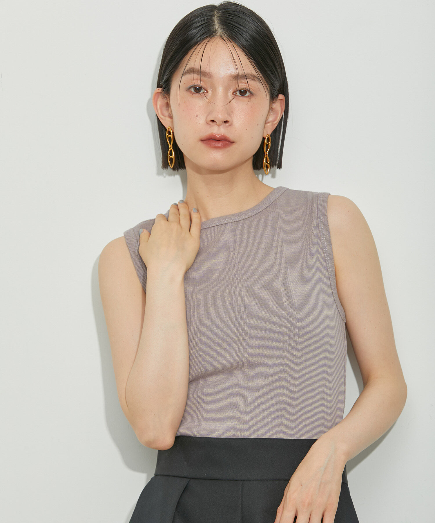 ADAM ET ROPE'「【Miller for ADAM ET ROPE'】別注SLEEVELESS TEE」|タンクトップ|ラベンダー(52)