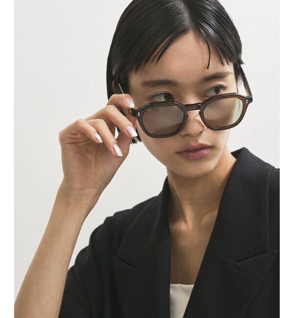 ADAM ET ROPE'「クラウンパントセルフレームUVカットグラス」|サングラス|ブラウン系(22)