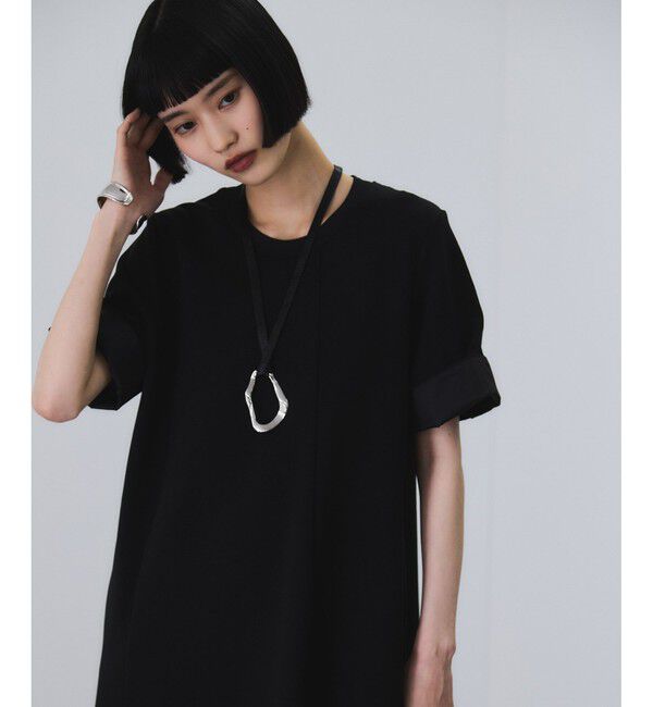 ADAM ET ROPE'「【サステナブル】ベルトコンビアシメワンピース」|ワンピース|