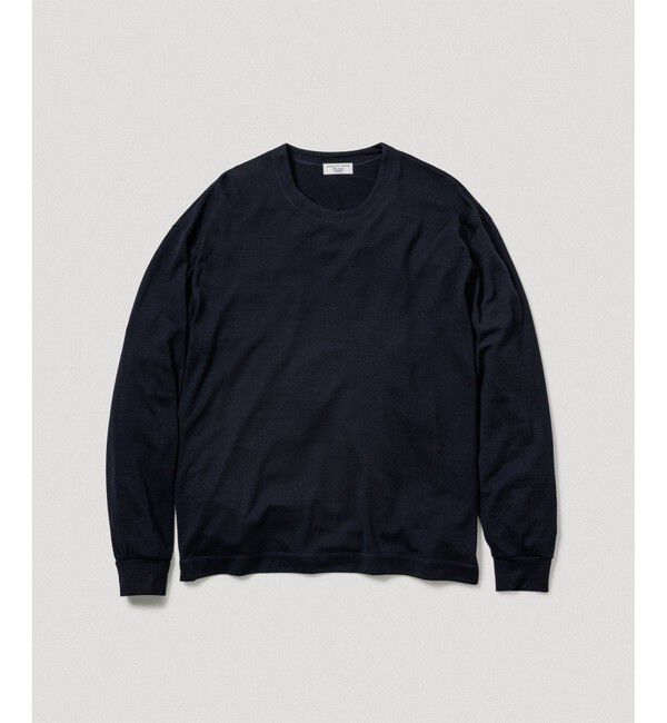 ADAM ET ROPE'「【NIKKE】ウール天竺 ロングスリーブ ニットTシャツ」|Tシャツ・カットソー|ネイビー(40)