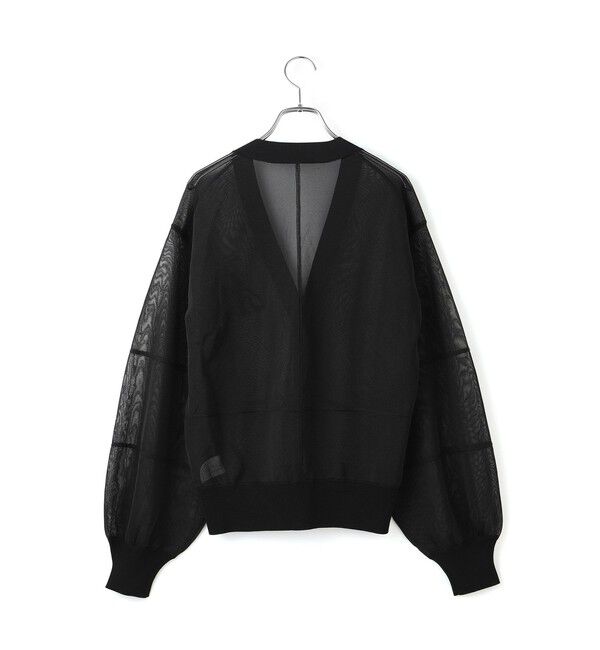 ADAM ET ROPE'「【サステナブル】シアーロゴカーディガン」|カーディガン|