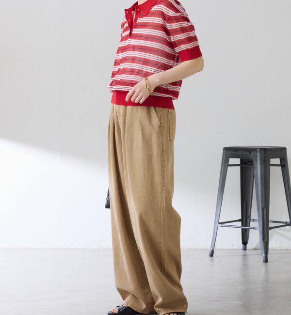  「シアーボーダーポロニット」|ニット・セーター|