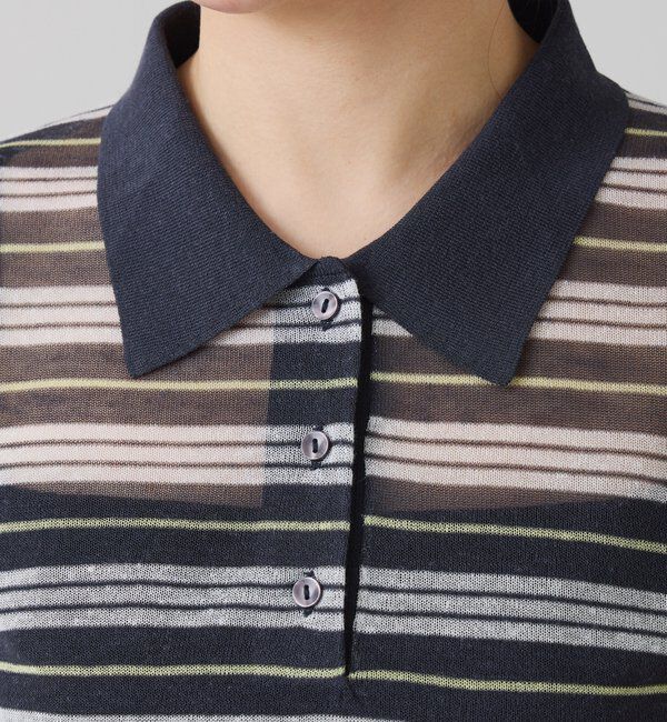 「シアーボーダーポロニット」|ニット・セーター|