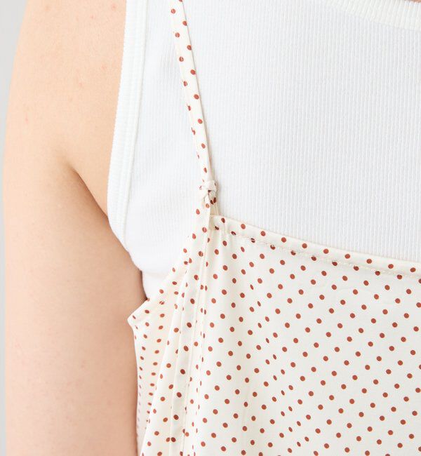  「【トレンドアイテム】レース付ドットキャミソール」|シャツ・ブラウス|