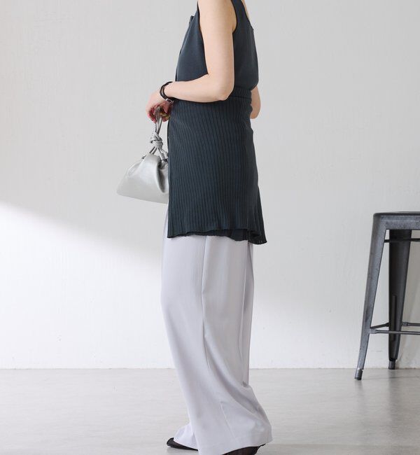  「【接触冷感/前後２WAY】ドライコットンノースリーブニット」|ニット・セーター|