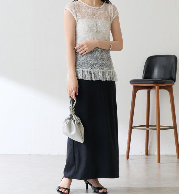  「【ストレッチ生地◎】レースフレンチカットソー」|Tシャツ・カットソー|